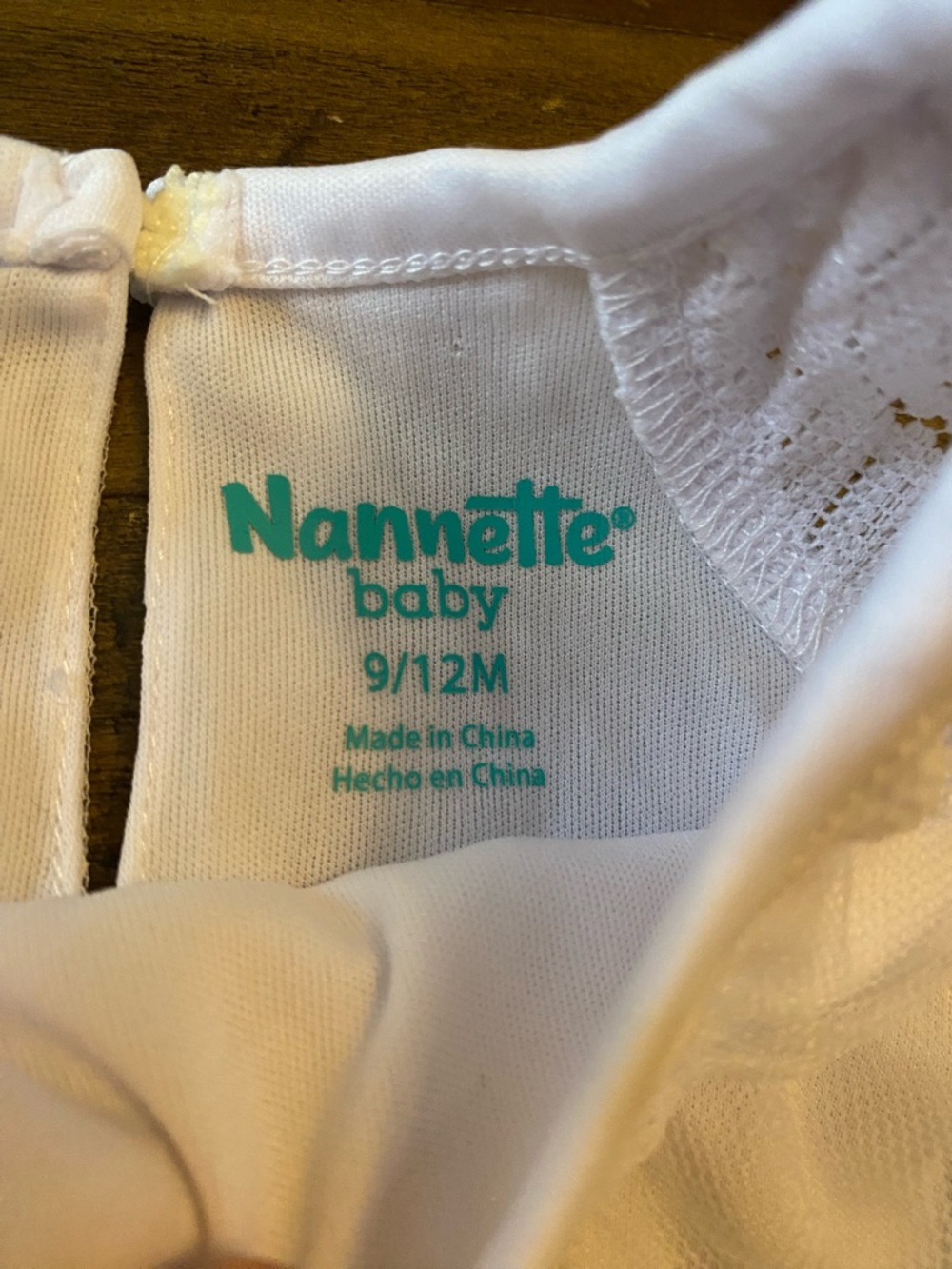Nannette White Infant Top with Lace Trim